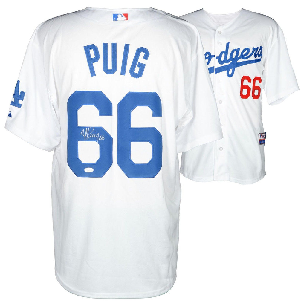 Yasiel Puig Autographed Game Used Los Angeles Dodgers Jersey (MLB)