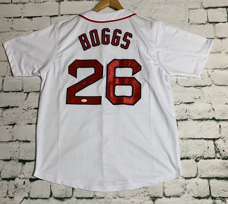 Wade Boggs Signed Boston Red Sox Majestic White Baseball Jersey w/HOF'05