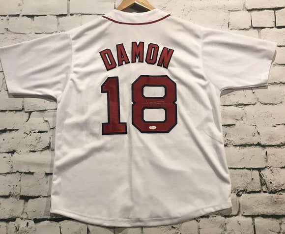 Johnny Damon Signed Autographed Boston Red Sox Baseball Jersey (JSA COA)