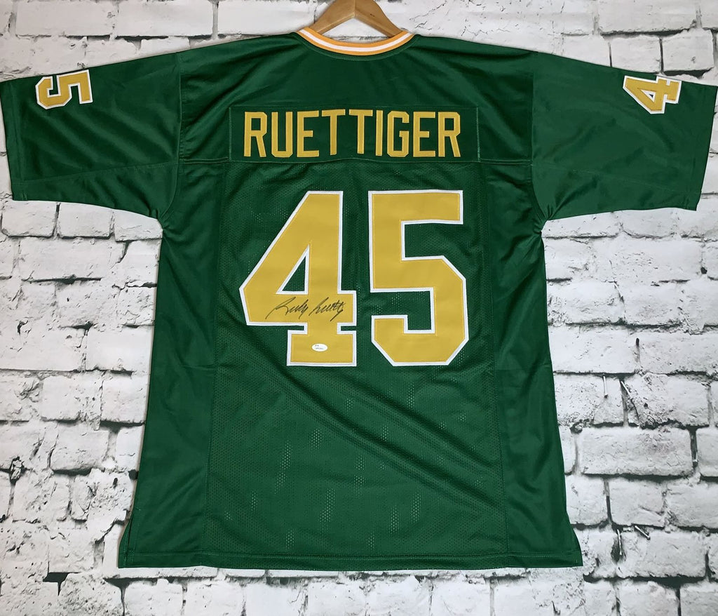 Rudy Ruettiger Autographed Signed Notre Dame Stat Jersey Jsa Coa