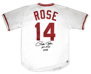 Pete Rose Signed Autographed "Hit King" Cincinnati Reds Baseball Jersey (ASI COA)