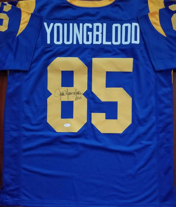 Jack Youngblood Signed Autographed Los Angeles Rams Football Jersey (JSA COA)