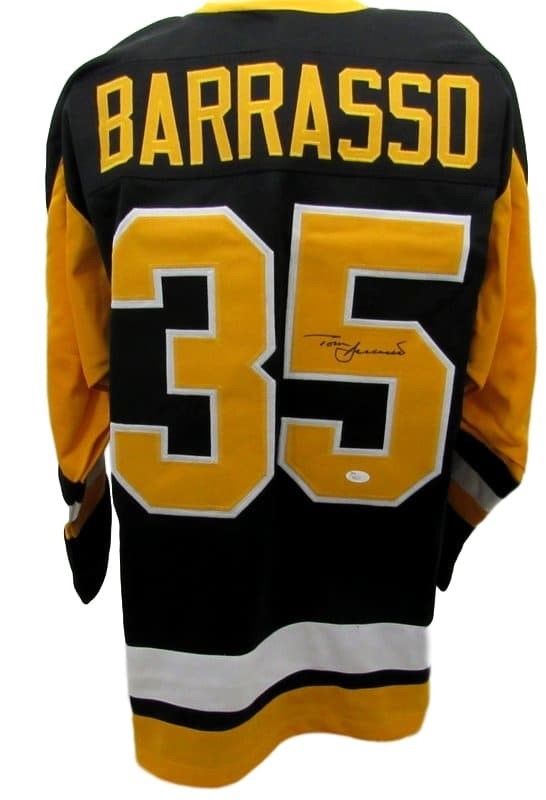 Tom Barrasso Signed Autographed Pittsburgh Penguins Hockey Jersey (JSA COA)