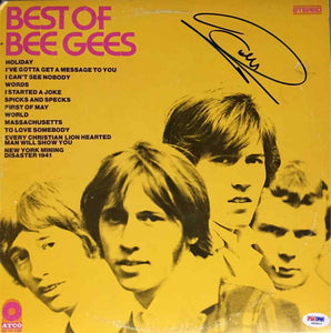 Barry Gibb Signed Autographed "Best of Bee Gees" Record Album (PSA/DNA COA)