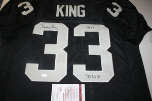 Kenny King Signed Autographed Oakland Raiders Football Jersey (JSA COA)