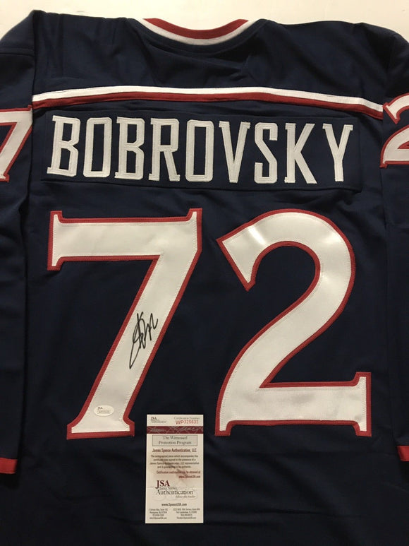 Sergei Bobrovsky Signed Autographed Columbus Blue Jackets Jersey (JSA COA)