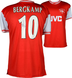 Dennis Bergkamp Signed Autographed Arsenal Soccer Jersey (Fanatics COA)