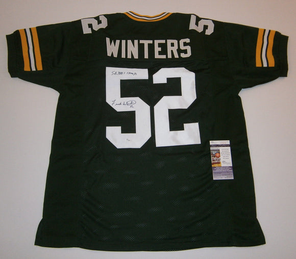 Frank Winters Signed Autographed Green Bay Packers Football Jersey (JSA COA)