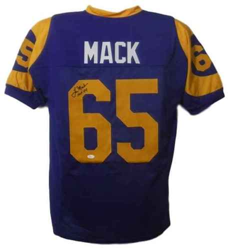 Tom Mack Signed Autographed Los Angeles Rams Football Jersey (JSA COA)