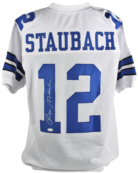 Roger Staubach Signed Autographed Dallas Cowboys Football Jersey (JSA COA)
