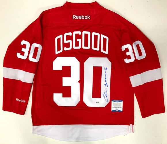 Chris Osgood Signed Autographed Detroit Red Wings Hockey Jersey (Beckett COA)