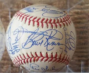 2002 Chicago Cubs Team Signed Autographed Official Major League OML Baseball Sosa, McGriff, Wood (SA COA)