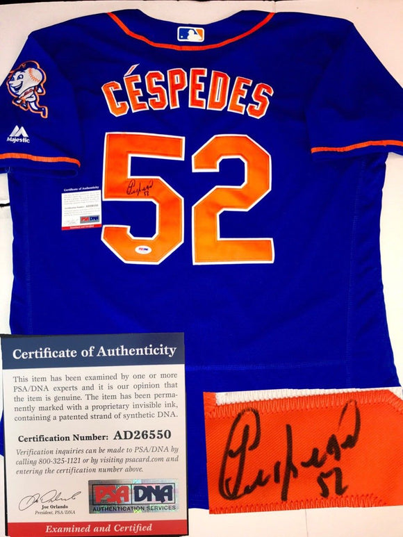 Yoenis Cespedes Signed Autographed New York Mets Baseball Jersey (PSA/DNA COA)