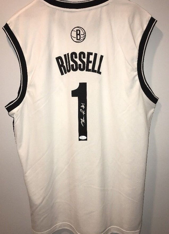 D'Angelo Russell Signed Autographed Brooklyn Nets Basketball Jersey (JSA COA)
