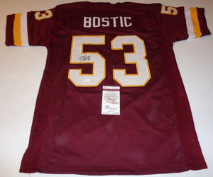 Jeff Bostic Signed Autographed Washington Redskins Football Jersey (JSA COA)