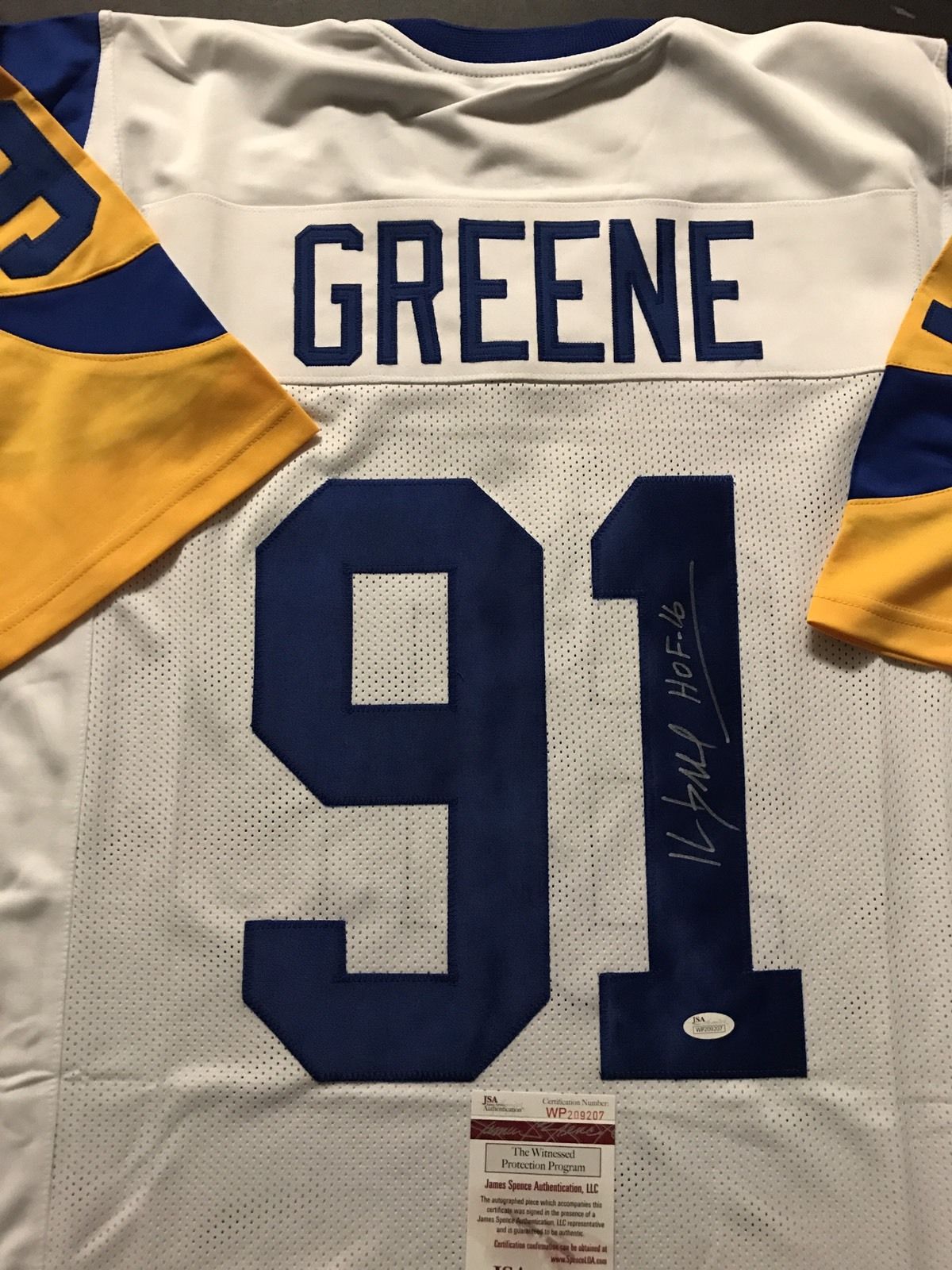 Kevin Greene Signed Autographed Los Angeles Rams Football Jersey (JSA –  Sterling Autographs