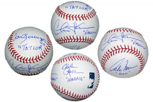 Charlie Sheen, Tom Berenger, Corbin Bernsen & Chelcie Ross Signed Autographed MLB Baseball (ASI COA)