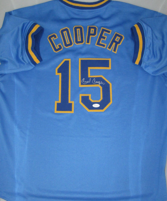 Cecil Cooper Signed Autographed Milwaukee Brewers Baseball Jersey (JSA COA)