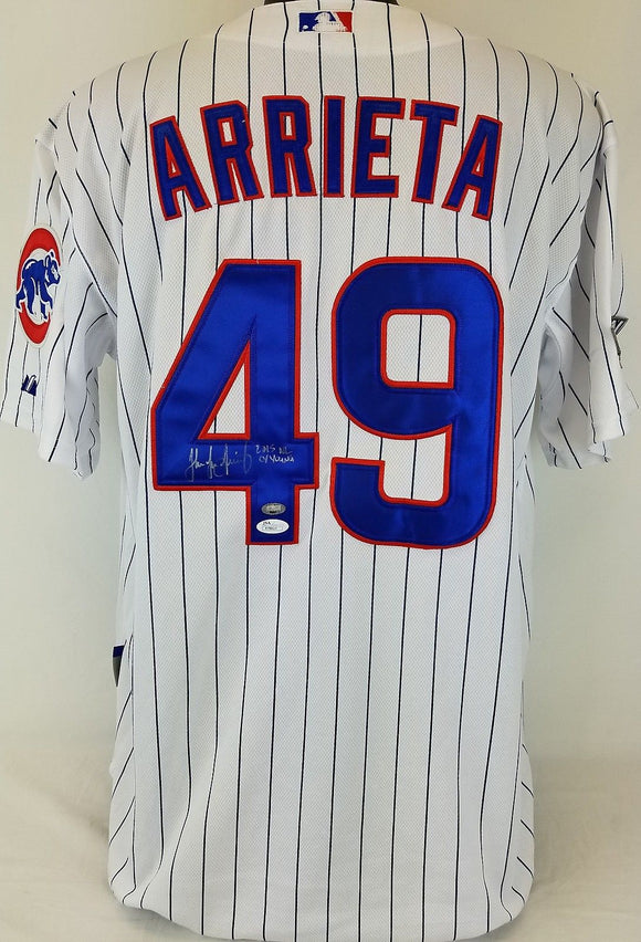 Jake Arrieta Signed Autographed Chicago Cubs Baseball Jersey (JSA COA)