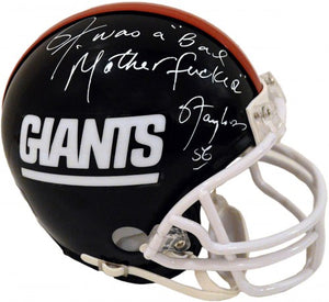 Lawrence Taylor Signed Autographed "I Was a Bad MF'er" New York Giants Mini Football Helmet (ASI COA)