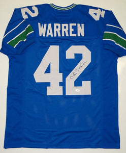 Chris Warren Signed Autographed Seattle Seahawks Football Jersey (JSA COA)