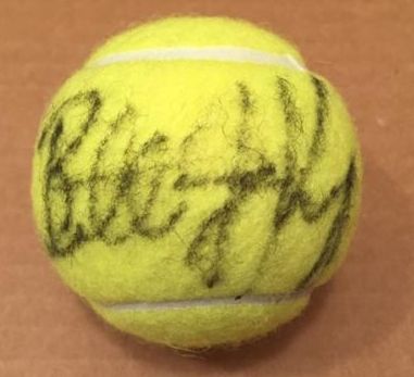Billie Jean King Signed Autographed Yellow Tennis Ball (PSA/DNA COA)