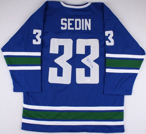Henrik Sedin Signed Autographed Vancouver Canucks Hockey Jersey (PSA/DNA COA)