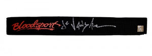 Jean Claude Van Damme & Bolo Yeung "Chong Li" Signed Autographed Bloodsport Karate Black Belt (ASI COA)