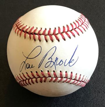 Lou Brock Signed Autographed Official National League ONL Baseball (SA COA)