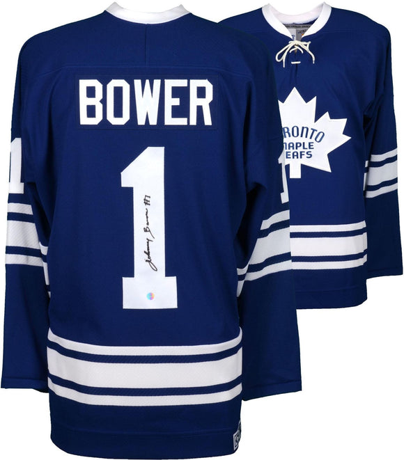 Johnny Bower Signed Autographed Toronto Maple Leafs Hockey Jersey (Fanatics COA)