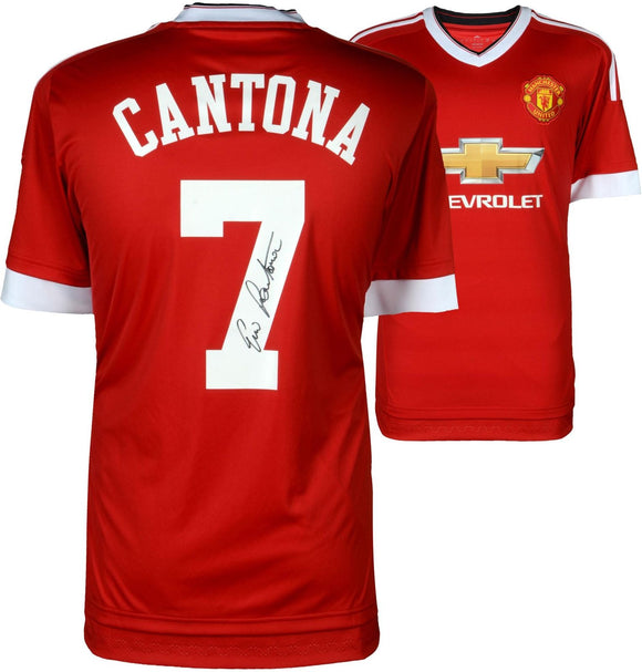 Eric Cantona Signed Autographed Manchester United Soccer Jersey (Fanatics COA)