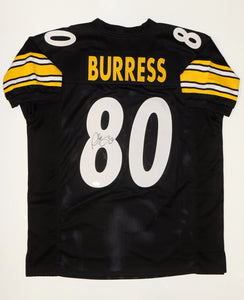 Plaxico Burress Signed Autographed Pittsburgh Steelers Football Jersey (JSA COA)
