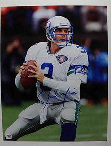 Rick Mirer Signed Autographed Glossy 11x14 Photo Seattle Seahawks (AutographReference COA)