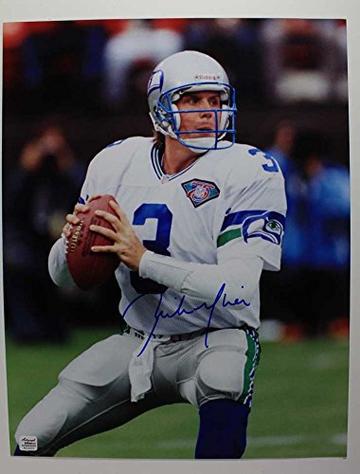 Rick Mirer Signed Autographed Glossy 11x14 Photo Seattle Seahawks (AutographReference COA)