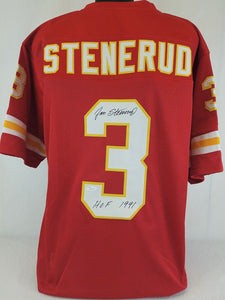 Jan Stenerud Signed Autographed Kansas City Chiefs Football Jersey (JSA COA)