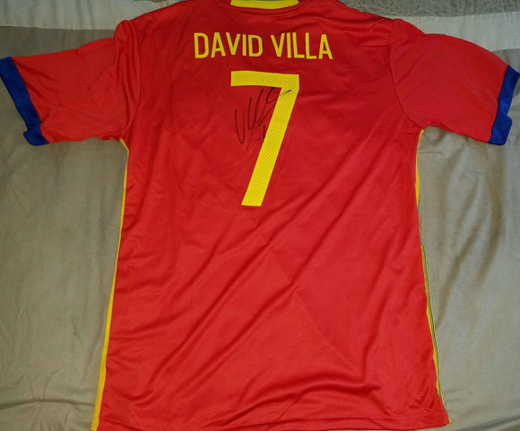 David Villa Signed Autographed Spain Soccer Jersey (JSA COA)