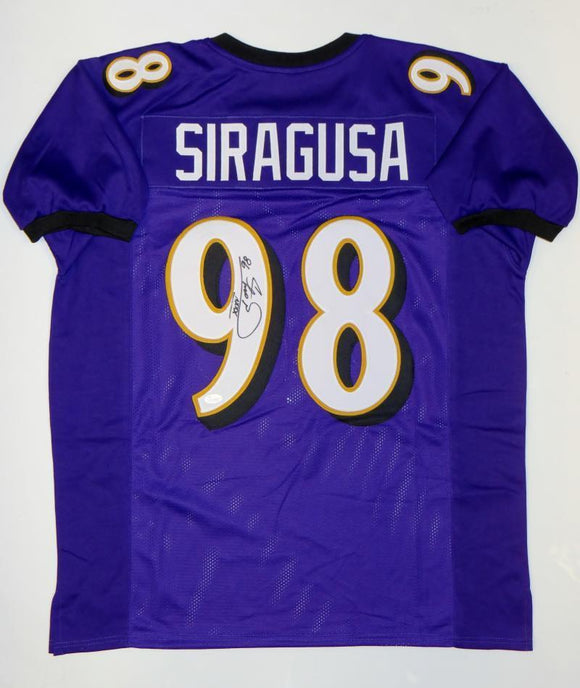 Tony Siragusa Signed Autographed Baltimore Ravens Football Jersey (JSA COA)