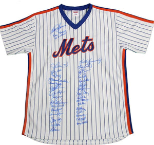 1986 New York Mets World Series Champs Team Signed Autographed Baseball Jersey (PSA/DNA COA)
