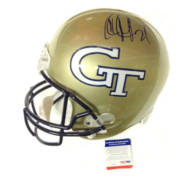 Calvin Johnson Signed Autographed Georgia Tech Yellow Jackets Full-Sized Football Helmet (PSA/DNA COA)