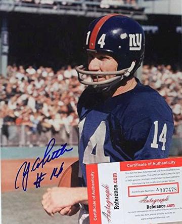 Y.A. Tittle Signed Autographed Glossy 8x10 Photo New York Giants (AutographReference COA)