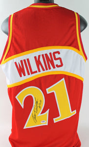 Dominique Wilkins Signed Autographed Atlanta Hawks Basketball Jersey (PSA/DNA COA)