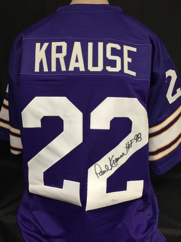 Paul Krause Signed Autographed Minnesota Vikings Football Jersey (JSA COA)