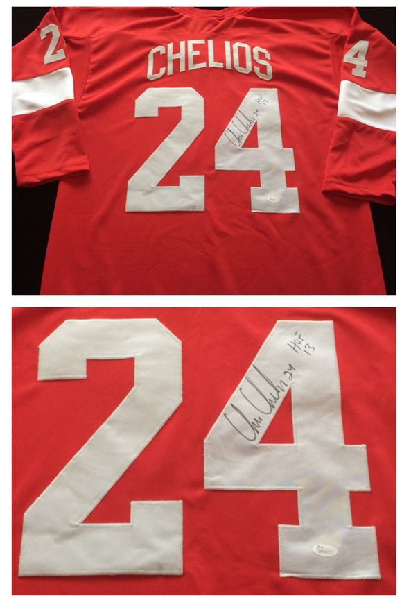 Chris Chelios Signed Autographed Detroit Red Wings Hockey Jersey (JSA COA)