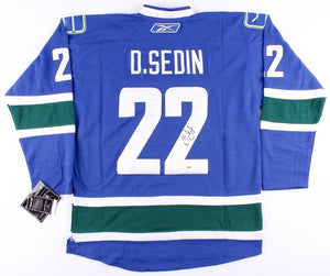 Daniel Sedin Signed Autographed Vancouver Canucks Hockey Jersey (PSA/DNA COA)