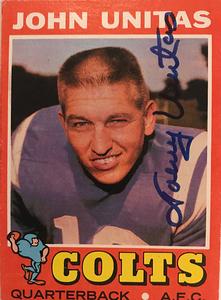 Johnny Unitas Signed Autographed 1971 Topps Football Card Baltimore Colts (SA COA)