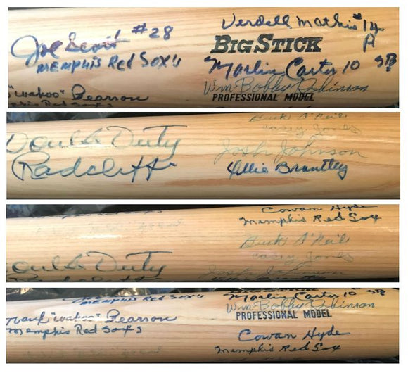 Negro League Legends Signed Autographed Full-Sized Rawlings BigStick Baseball Bat (SA COA)