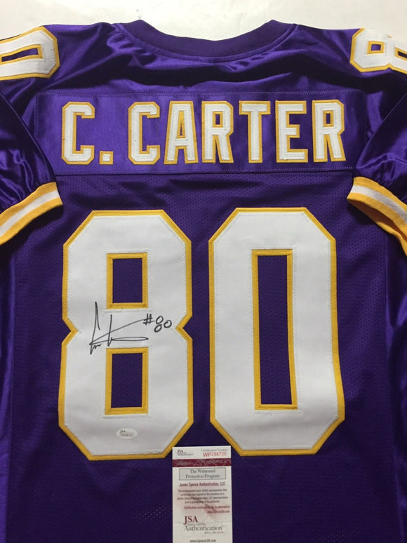 Cris Carter Signed Autographed Minnesota Vikings Football Jersey (JSA COA)