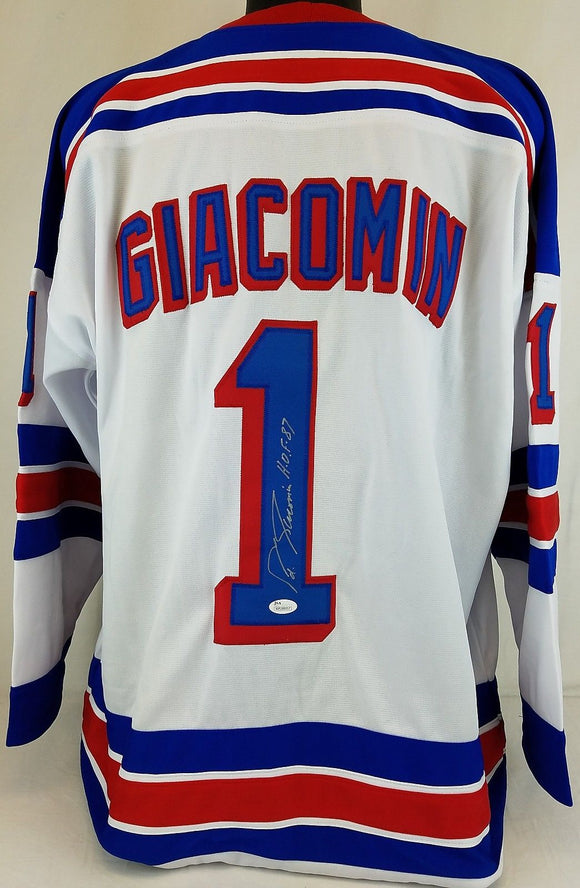 Eddie Giacomin Signed Autographed New York Rangers Hockey Jersey (JSA COA)