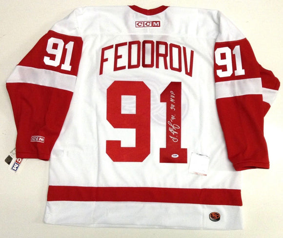 Sergei Fedorov Signed Autographed Detroit Red Wings Hockey Jersey (PSA/DNA COA)