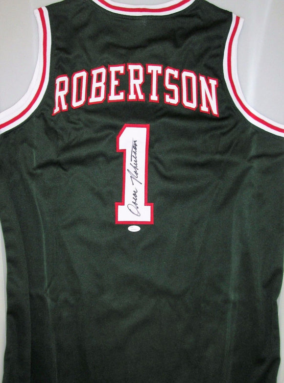 Oscar Robertson Signed Autographed Milwaukee Bucks Basketball Jersey (JSA COA)